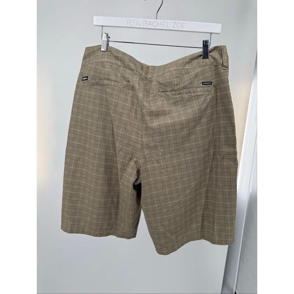 Quicksilver Army Green Plaid Amphibians Shorts 36 - Picture 2 of 6